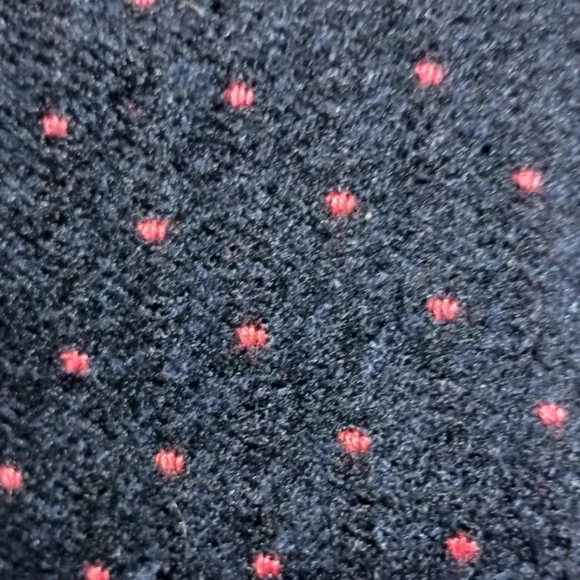 Belted Cropped Polka Dot Pea Coat Navy Red - Picture 3 of 12